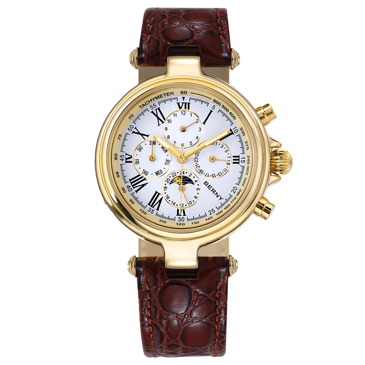 Seiko Watch Presage - BERNY Retro Automatyczny Zegarek Męski Fazy